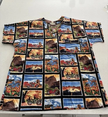 Mad About Scrubs Hombres/Unisex XL Coloridas MOTOCICLETAS ESCENAS DEL DESIERTO Foto 1 de 4