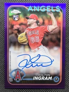 2024 Topps Chrome Kolton Ingram Purple Refractor Rookie Auto /250 ANGELS RC - Picture 1 of 2