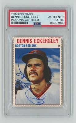 Tarjeta comercial Dennis Eckersley 1979 automática PSA Boston Red Sox #145 Foto 1 de 2