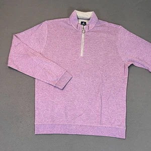 Johnnie-O Mens Sz Med Sully Quarter Zip Pullover Wrinkle Resistant Thistle Modal - Picture 1 of 8
