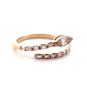 14K Gelbgold Ring mit offener Manschette Schlange Diamant - Bild 1 von 3