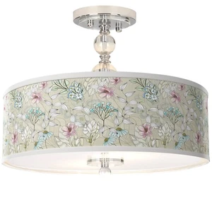 Botanical Giclee 16" Wide Semi-Flush Ceiling Light - Picture 1 of 4