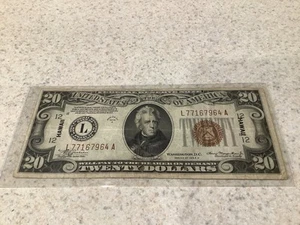 $20 1934 A Hawaii WWII Emergency Issue Federal Reserve Note - Picture 1 of 6