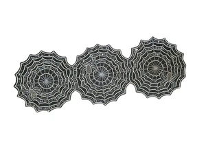 Tahari Beaded Spider Web Table Runner Black Halloween Beads Sequins Spiderweb A+ - Picture 1 of 7