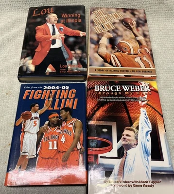 Illinois Fighting Illini  Basketball Football Book Lot Signed Henson Weber Books - Image 1 of 4