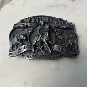Wyoming Centennial 1890 1990 Belt Buckle # LE Vintage 1989 Siskiyou 880985 - Picture 1 of 5