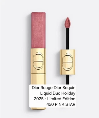 Dior Rouge Dior Lentejuelas Líquido Duo Vacaciones 2025 - Edición Limitada 420 ESTRELLA ROSA. Foto 1 de 4