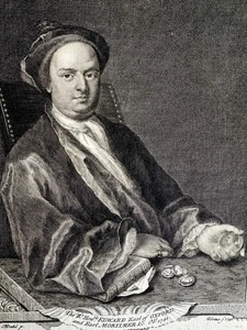 Edward Earl of Oxford Mortimer 1746 selten G. Vertue graviert PP Portrait - Bild 1 von 9