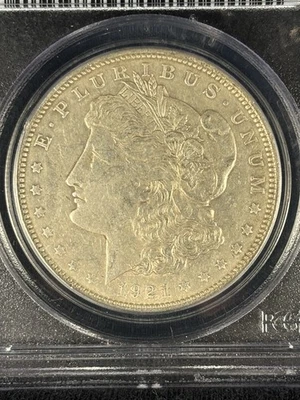 1921 P Morgan Silver Dollar PCGS AU50 Pitted Reverse $1 - Image 1 of 4