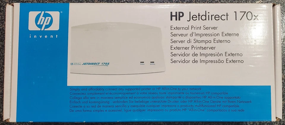 NEW SEALED HP Jetdirect 170x External Print Server Parallel Port 10Base-T J3258G - Image 1 of 4