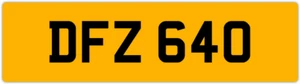 DFZ 640 D 3x3 DATELESS PRIVATE NUMBER PLATE DOM DAN DON DAV DEL DEZ DEC DAZ DEA - Picture 1 of 1