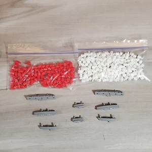 Battleship Game Replacement Pieces Red & White Pegs Grey Aircraft Carriers Subs - Picture 1 of 7