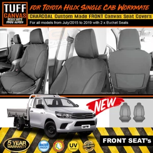 TUFF Trade Canvas Seat Covers for Toyota Hilux Single Cab GUN126R 2015-2025 CH - Picture 1 of 7
