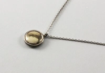 ГУРХАН 925 ПРОБЫ СЕРЕБРА 24K ЖЕЛТОЕ ЗОЛОТО ВЕРМЕЙ КРУГ ОЖЕРЕЛЬЕ КУЛОН - Изображение 1 из 4