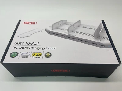 UNITEK 60W 10 PORT SMART USB CHARGING STATION - Image 1 of 4