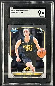 Caitlin Clark 2022-23 Bowman University Chrome 1st Prospects #50 SGC 9 come nuovo - Foto 1 di 3