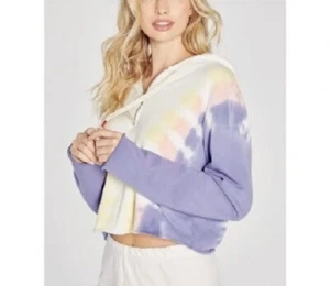 Sudadera corta talla M Wildfox Hadley Edelweiss lavada tie-dye - Imagen 1 de 9