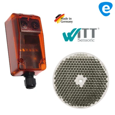 Reflektor Reflex Lichtschranke 12m 10-40V DC, 24V AC für Tor Antrieb Schiebetor - Bild 1 von 4