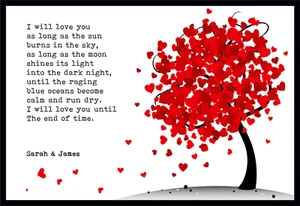 Personalised I Love You Couples Poem Valentines Gifts for Her Him Wife Husband - Picture 1 of 4