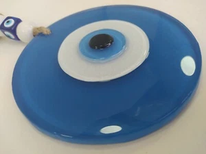 Colgante Opaco Azul Mal de Ojo 12cm Cuentas de Vidrio Dije Turco Nazar Boho Decoración - Imagen 1 de 5