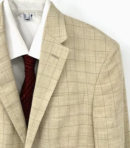 POLO RALPH LAUREN giacca blazer cappotto sportivo seta lino destrutturato marrone oro 40R - Foto 1 di 10