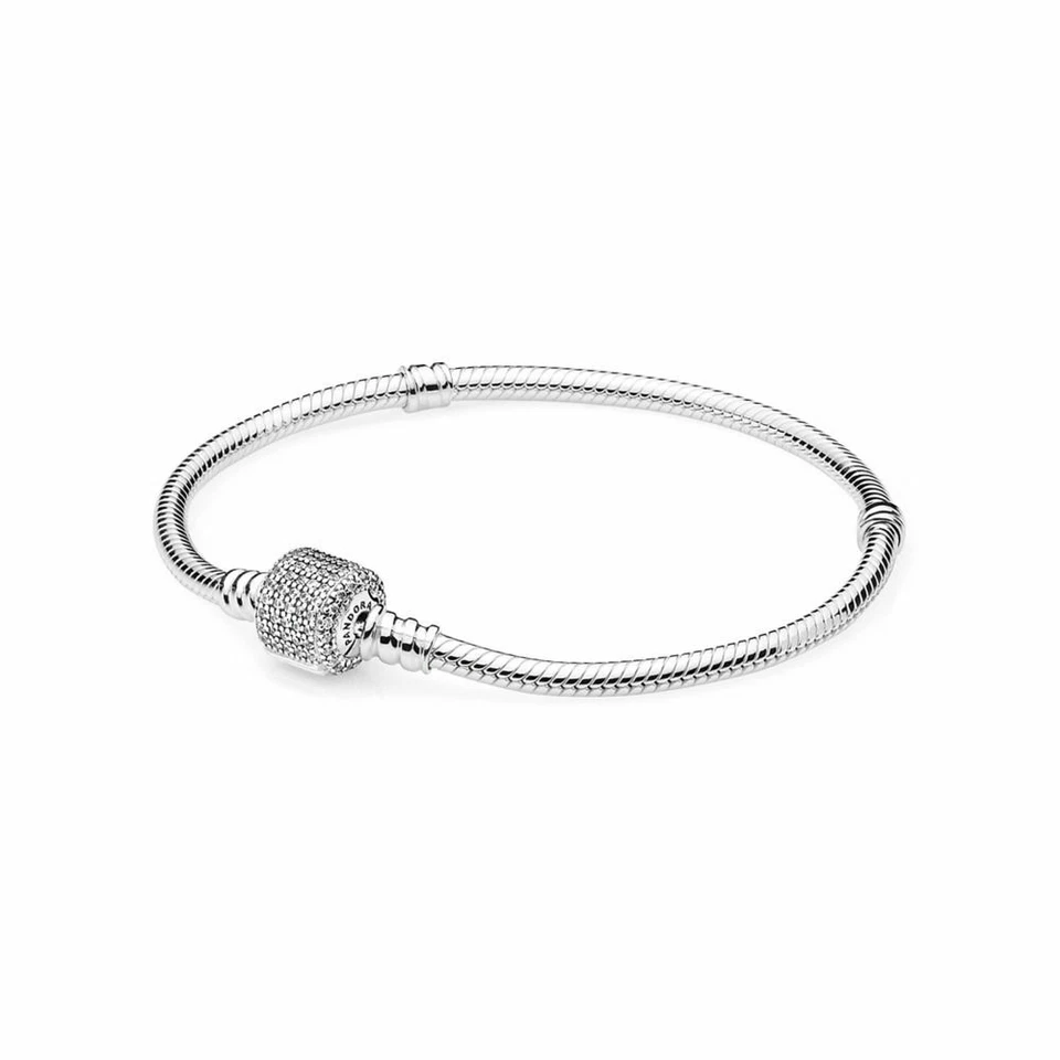 Bracciale Pandora Moments Con maglia snake Chiusura Pavè 590723CZ Bracelet - Immagine 1 di 1