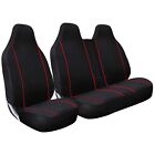  Van Seat Covers Premium Black & Red Piping Single Driver + Double Passenger 2+1