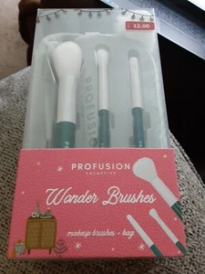 PROFUSION COSMETICS Wonder Brushes Makeup Brushes & Bag Retails $12 - Picture 1 of 6