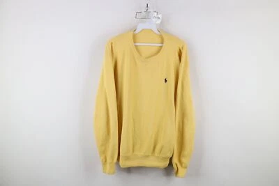 Suéter De Colección Años 90 Ralph Lauren Para Hombres Grande Desteñido Algodón Acanalado Tejido Cuello Redondo Foto 1 de 4