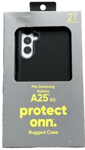 Protect ONN For Samsung Galaxy A25 Rugged Phone Case Black 21' Drop Tested- New - Picture 1 of 6