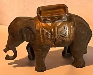 1905-20 A.C. Williams Cast Iron Elephant With Swinging Trunk Mechanical Bank - Picture 1 of 7