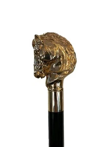 Italian Luxury gold horse head walking cane (36-inch) - Picture 1 of 4