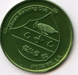 Mardi Gras Doubloon Clerry Marching Club 1983 Aluminum Green - Picture 1 of 2