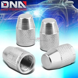 4 X ALUMINUM METAL SILVER TIRE/RIM VALVE AIR PORT DUST COVER STEM CAP/CAPS RT007 - Picture 1 of 4