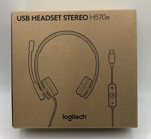 Logitech H570e USB A Headset with Noise Cancelling Mic 981-001430 (Sealed) - Picture 1 of 9