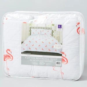 BRANDNEU üppiges Dekor Kelly Flamingo Quilt wendbar 3 Stck. Set, König. - Bild 1 von 5