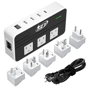 230W Step Down 220V to 110V Voltage Converter Travel Adapter with USB C Ports - Picture 1 of 26