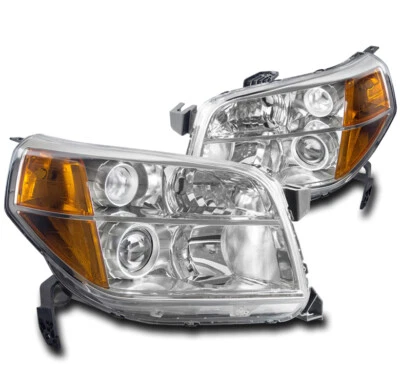 FOR 06 07 08 HONDA PILOT EX LX REPLACEMENT PROJECTOR HEADLIGHT LAMP CHROME/AMBER - Bild 1 von 4