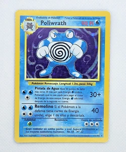 Rare Holo Vintage Pokémon Card - Poliwrath - Base Set 1999 (Spanish) WOTC - Picture 1 of 12