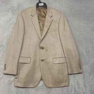 Jos. A Bank Blazer Herren 41 L hellbraun Seide camel Fischgrät Anzug Mantel Jacke Business - Bild 1 von 15