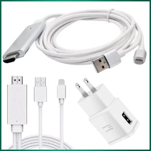 1080P HDMI Mirroring AV Cable For iPhone 14 13 12 11 XR Phone to TV HDTV Adapter - Picture 1 of 14