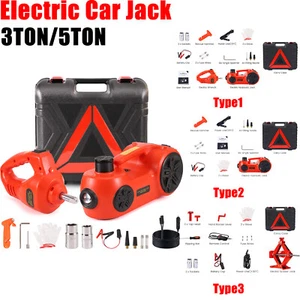 Electric 12V Car Jack 3T 5T Floor Jack Lift & Impact Wrench & Tire Inflator Pump - Picture 1 of 21
