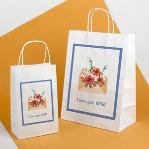 Bag Happy Mothers Day Gift Paper Bag Love You Mum Present Birthday Floral 2 pcs - Picture 1 of 34