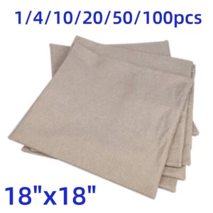 1-100pz Federa vuota sublimazione lino 18x18" per trasferimento pressa termica fai da te - Foto 1 di 11