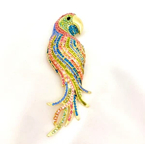 Colorful Large Parrot Brooch - Off Park Collection by JTV with Box - Picture 1 of 12