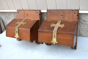Paar ältere Kirchenopferkästen aus Eichenholz, arme Kisten (CU660) Kelch Co. - Bild 1 von 20