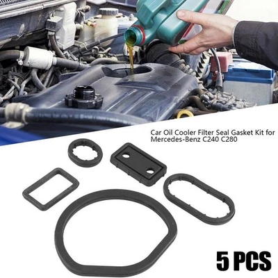Replaceable Oil Filter Housing Seal Gasket W202 W208 W210 Black Rubber - Image 1 of 4