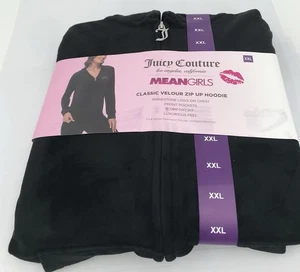WOMEN'S Size XXL 2XL JUICY COUTURE LA MEAN GIRLS VELOUR FULL ZIP HOODIE JACKET - Picture 1 of 7