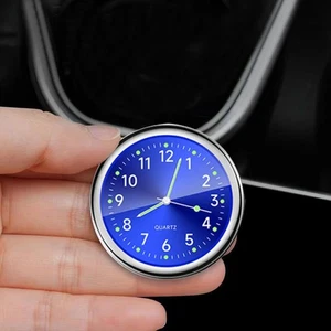 Car Dashboard Clock Mini Tiny Analog Clock Watch for Vehicle Stick On Clock Blue - Bild 1 von 11