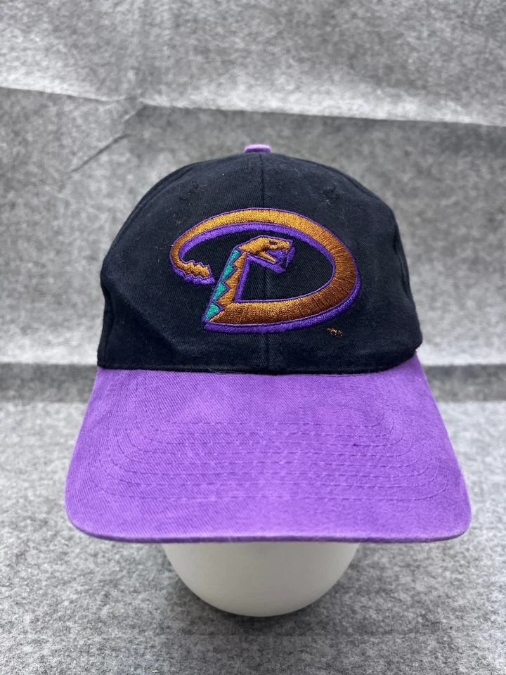 Randy Johnson Arizona Diamondbacks 1999 sombrero espalda a presión adulto negro púrpura algodón Foto 1 de 4